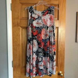 EUC, Coral Floral Tank Dress Plus 3XL